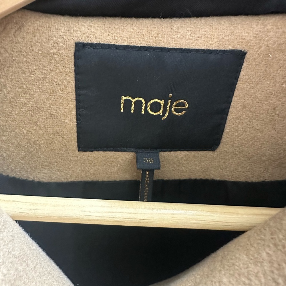 Maje hooded wool coat - Picture 2 of 4